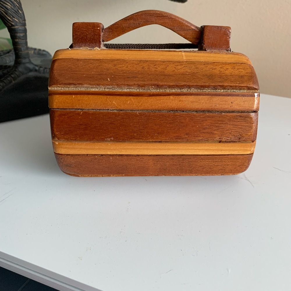 Vintage Wood Slat Clutch Purse - Picture 2 of 5